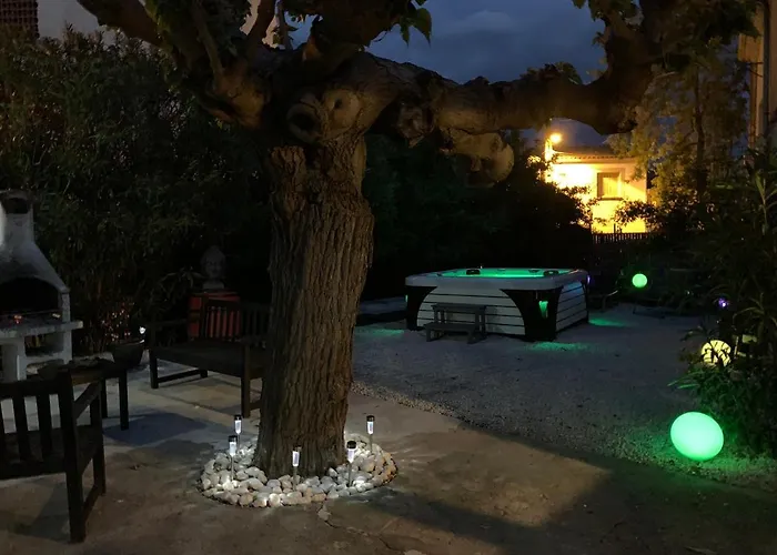 Les Dahlias 4 Personnes Jacuzzi Barbecue Jardin Arbore Climatise アパート